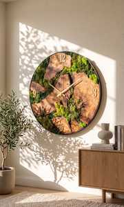 Moss Creek Rustic Wood <b>Clock</b> Timber Trail Nature <b>Clock</b> Verdant Riverwood Wall <b>Clock</b> Forest Path Handmade <b>Clock</b> Moss land Timber - Product Image 3