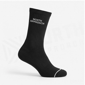 North Approach Crew <b>Socks</b> <b>Black</b> Letter Print Breathable Polyester Spandex Adult Spring Casual Wear - Product Image 3