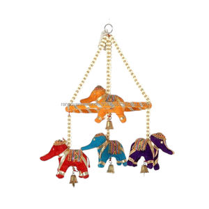 Carillón de viento de elefante de algodón para colgar en la pared de estilo Vintage de buena calidad con campana de Metal Ideal para entrada y ventana - Product Image 2