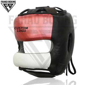 Protège-têtes de boxe personnalisés en cuir PU faits à la main, couleur contrastée, meilleur fournisseur OEM, confortables, avec grande ouverture pour la bouche, pour la boxe - Product Image 5