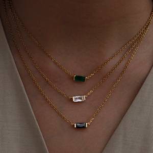 Birthstone <b>Initial</b> <b>Pendant</b> 925 Sterling <b>Silver</b> 14K Gold Plated Personalized Jewelry Gift For Her Necklace - Product Image 3