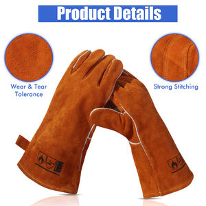 Guantes Resistentes de Cuero Vacuno con Pantalla Táctil, Cómodos para Trabajo al Aire Libre, Jardinería y Soldadura - Product Image 3