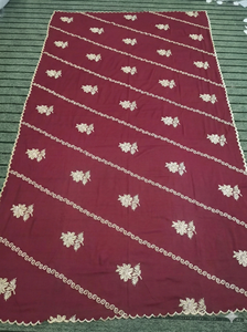 Châle islamique pour femme en voile de polyester, motif floral brodé de strass dorés multicolores, respirant, grande fleur en coton, mode estivale - Product Image 2