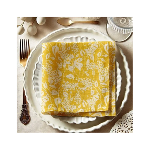 Serviette en coton imprimé vert olive botanique 50x50cm 200 GSM pour la décoration de table de mariage et commandes en gros acceptées - Product Image 6
