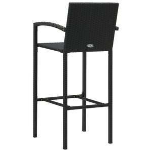 Ensemble de 4 tabourets de bar en polyrotin noir avec repose-pieds standard - Product Image 5