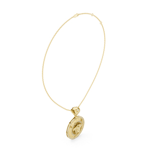 Collar con Colgante de Diamante Cultivado en Laboratorio en Oro Blanco de 14K, Collar con Dije Redondo para Mujer, Regalo para Boda o Fiesta - Product Image 2