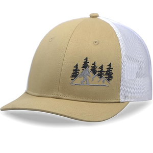 Casquette Trucker Unisexe OEM 6 Panneaux en Toile Denim Grise avec Logo Poisson Basse Brodé en 3D, Style Y2K, pour Plage, Hip Hop, Cyclisme, Chasse, en Maille et Tissu Éponge - Product Image 4