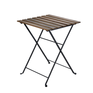 3-Piece Outdoor Bistro <b>Set</b> Folding <b>Table</b> <b>and</b> <b>Chairs</b> Wood Panel Modern Design Steel Frame Garden Patio Use - Product Image 4