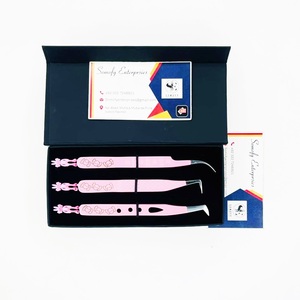 Pince à épiler professionnelle Somely Enterprises pour cils, en acier inoxydable, pointe lisse, ensemble de précision, boîte personnalisée avec logo, 10 mm, durable, parfaite - Product Image 2