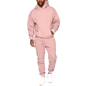 Men's Casual XL 100% Cotton Fleece Sweatsuit Wholesale Hoodie <b>Sweatpants</b> <b>Set</b> with Custom Logo Blank Jogger Tracksuits Plus Size - Product Image 6