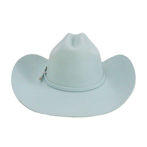 <b>Light</b> Blue Wool Silk Screen Sublimation Printed Striped Cowboy <b>Hat</b> Unisex Adult Casual Beach Spring Summer 56-58CM Wide Brim - Product Image 3