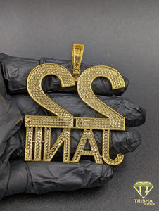 Colgante de Diamante Moissanita Personalizado con Número 22, Collar con Nombre Jani, Colgante con Nombre Personalizado, Colgante Iced Out - Product Image 5
