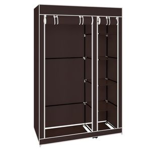 Armadio Portatile Marrone Scuro da 67 Pollici con Montaggio Rapido e Semplice, in Tessuto Non Tessuto e Asta Appendiabiti, Materiale Plastico RT - Product Image 1