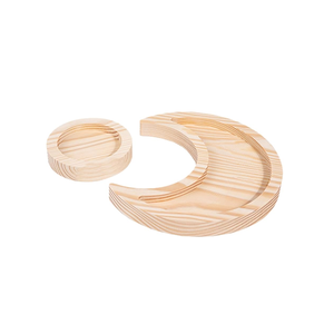 Bandeja de Madera Natural con Diseño de Luna y Estrella, Plato Decorativo para Eid Mubarak, Bandeja Grande para Frutas, Postres y Cupcakes para Fiestas en Casa - Product Image 6