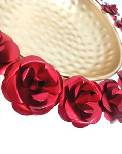 Antique Red Rose Covered <b>Tealight</b> Holder Unique Vintage Candle Holder for Home Decor Temple Entrance Table Decoration - Product Image 5