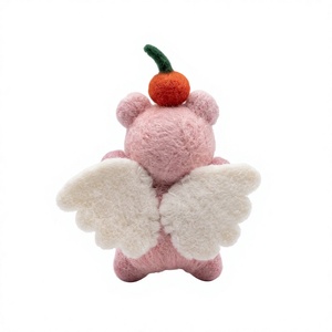 Eco-Friendly Handmade Traditional Pink <b>Pig</b> Angel Ornament Pumpkin Top Felt <b>Christmas</b> Decoration Small Animal Shape Indoor Decor - Product Image 4