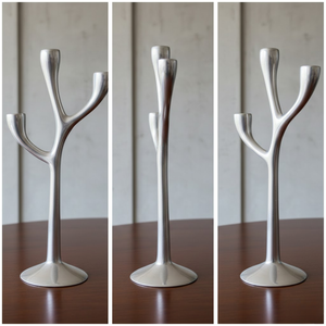 VIC3947 Porte-bougie en aluminium recyclé design moderne, petit, décoratif, pour table |   Pièce de décoration intérieure écologique, style artistique - Product Image 3