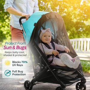 Cubierta Universal para Cochecito de Bebé, Protección Solar UV con Malla Transpirable, Extensor de Toldo, Accesorios para Verano al Aire Libre - Product Image 3