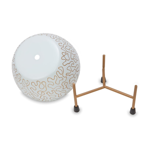 Maceta Decorativa de Metal con Soporte, Maceta para Plantas de Interior, Blanca con Diseño, Maceta de Lujo para Hogar y Jardín, para Sala de Estar u Oficina - Product Image 3