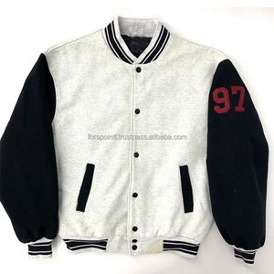 OEM personnalisé hiver Vintage école collège hommes vestes en cuir manches laine Baseball Letterman Varsity veste pour hommes - Product Image 2