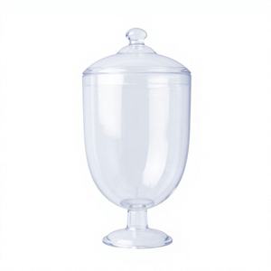 Decoration Made in Vietnam 1-2 Pcs Cheap price ODM OEM Transparent <b>Plastic</b> Candy Vase <b>Jar</b> with Lid for Candy Table Display - Product Image 1