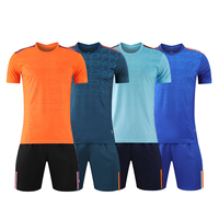 Uniforme de Fútbol para Hombre, Jersey de Verano para Adultos, Estampado, Transpirable, de Secado Rápido, con Pantalones Cortos de Malla
