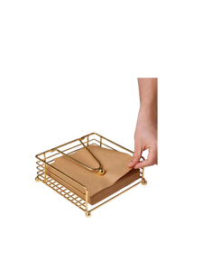 Porte-serviettes en bois artisanal avec cadre métallique – Support décoratif pour papier absorbant pour la maison, la cuisine et le restaurant - Product Image 3