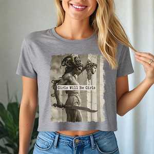 Women's <b>Light</b> Blue Cropped Knit for Shirt Short Sleeve Solid Color Zipper Front Loose Fit Casual Spring Summer Wear Quick Dry - Product Image 6