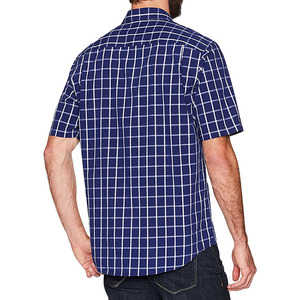 Camisa Casual a Cuadros de Manga Corta para Hombre, Cuello Camisero, Tela Popelina, Ropa de Verano - Product Image 3