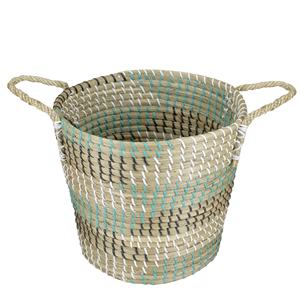 Blue Natural <b>Seagrass</b> <b>basket</b> for home organization Wicker <b>Storage</b> <b>basket</b> made by vietnam manufacturer - Product Image 1