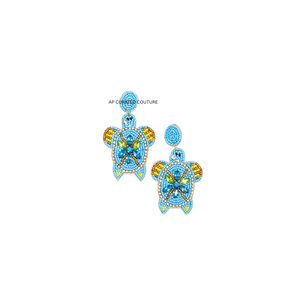 Boucles d'oreilles perlées inspirées des étoiles de mer, thème estival inspiré de l'océan, boucles d'oreilles perlées faites à la main, artisanales - Product Image 6