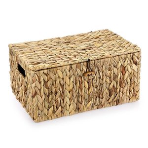 Caja de Jacinto de Agua de Alta Calidad, Hecha a Mano en Vietnam, Contenedor de Almacenamiento con Tapa y Forro de Tela para Estante de Despensa - Product Image 1