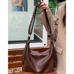 Women’s <b>Slouchy</b> PU Leather Shoulder <b>Bag</b>, Foldable Crossbody <b>Hobo</b> Purse, Soft Casual Handbag for Everyday and Travel - Product Image 2