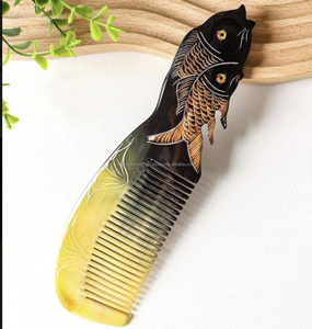 Peigne en corne de buffle écologique, animal marin, finition lisse polie, pour démêler et coiffer, en provenance d'Inde - Product Image 1