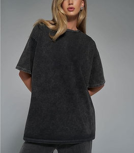 T-shirt Oversize Femme Vintage Délavé à l'Acide Style Streetwear Boyfriend pour Tenue Décontractée ou Sportive Manches Courtes en Coton – Collection Été - Product Image 1