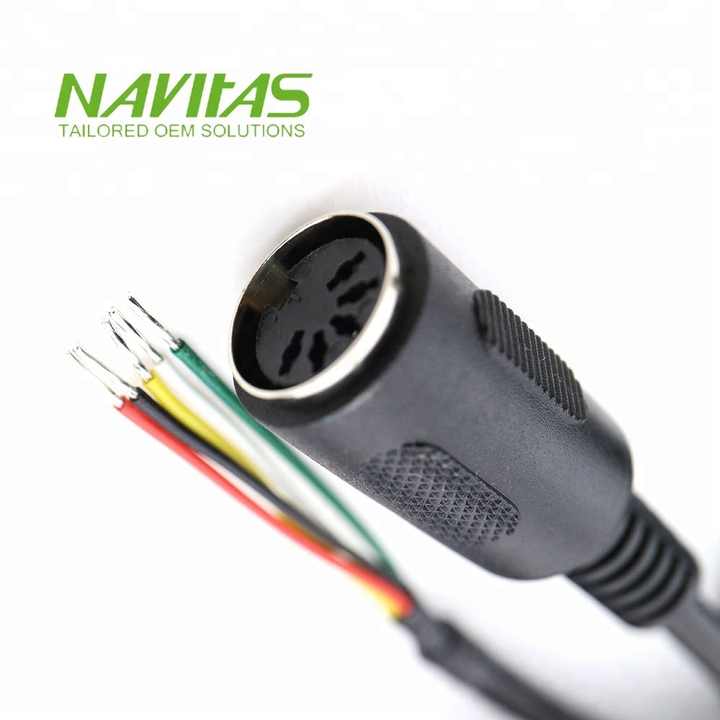 OEM 5 Pin Din Plug Female Socket Plastic Pigtail Cable Wire Harness