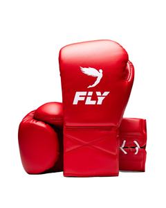 High Quality Red Fly Lace-Up Boxing Gloves % Genuine Cowhide Leather Outdoor Waterproof Lightweight Sparring Muay Thai MMA - Product Image 1