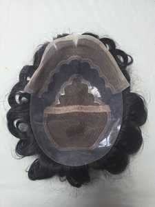 Peluca de Cabello Humano con Frente de Encaje para Hombres, con Ondas Naturales y Estilos Rizados, Parches de Cabello Indio Suave - Product Image 4