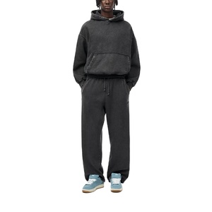 Cotton Heavyweight Acid Washed Hoodies and <b>Sweatpants</b> <b>Sets</b> Vantage Style Tracksuit <b>Sets</b> - Product Image 1
