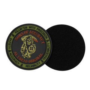 Parche de goma 3D en relieve Sons Of Accuracy, circular, para coser, negro, verde, naranja - Product Image 2