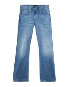 Pantalones Vaqueros de Hombre de Cintura Alta, Lavado a la Piedra, Corte Regular, Informales, de Algodón, con Logotipo Frontal, Transpirables, Estilo Flare - Product Image 3