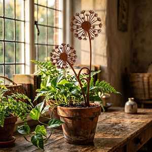 Dandelion <b>Garden</b> Rustic Metal Decorations-Waterproof & Weather Resistant Outdoor Use Powder Coated Finish - Product Image 5