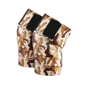 Bandes élastiques pour genoux à motif camouflage, fixation réglable par auto-agrippant, soutien pour haltérophilie et musculation, personnalisation OEM - Product Image 2