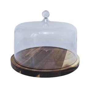 Support à gâteau en bois et verre marron pour la découpe de gâteaux lors d'anniversaires, de mariages et de célébrations – Outils à gâteau - Product Image 2