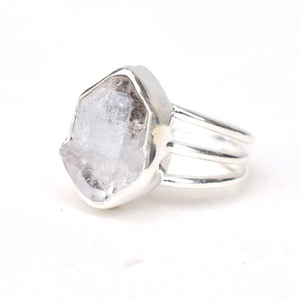 Bague artisanale en argent sterling 925 avec diamant Herkimer naturel, bijoux en pierres précieuses pour elle - Product Image 2