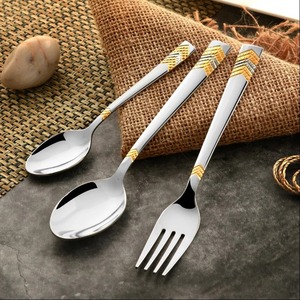 High End Stainless Steel Cutlery Set for Restaurant Hotel Use Main Course Steak Dessert Spoons <b>Knives</b> <b>Forks</b> Elegant Design - Product Image 2