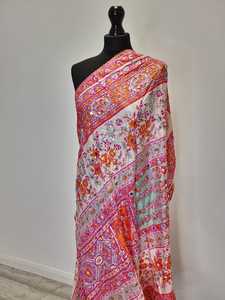 Wholesale Clothing Colorful Mirror Work Silk <b>Shawl</b> | scarves <b>shawls</b> & hijab Traditional Handmade Embroidered <b>Women</b>’s Scarf Set's - Product Image 4
