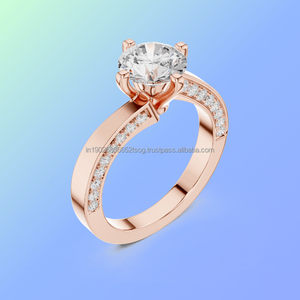 แหวนแต่งงานโกเมนอัญมณี14K ปรับได้สำหรับผู้หญิงที่มีประกาย - Product Image 1