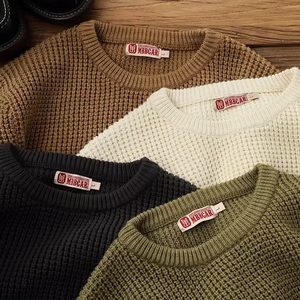 Suéter de Hombre 100% Algodón, Tejido, Estilo Vintage, Holgado, de Secado Rápido, Transpirable, Informal, Clásico, para Otoño, Venta al Por Mayor OEM - Product Image 5