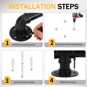 ราวจับบันไดเหล็กสีดำขนาด 4 ฟุต สำหรับพื้นที่กลางแจ้ง - Product Image 4